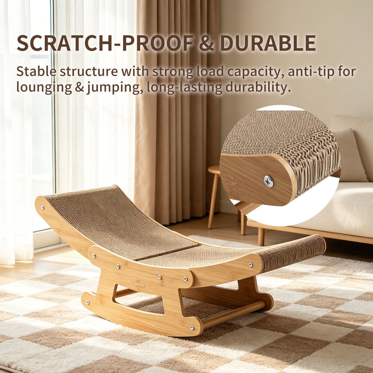 2-in-1 Rocking Cat Scratcher Lounge