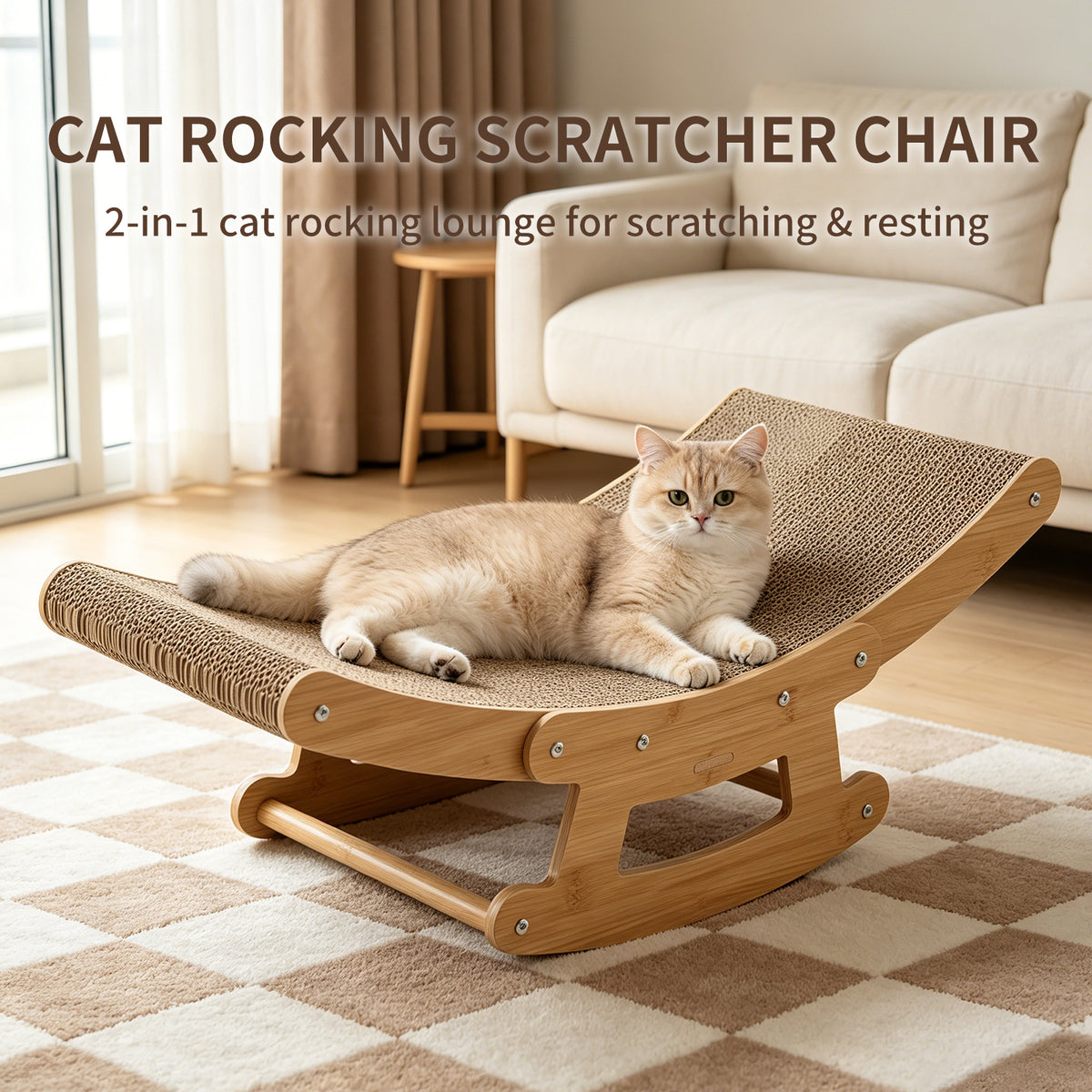 2-in-1 Rocking Cat Scratcher Lounge