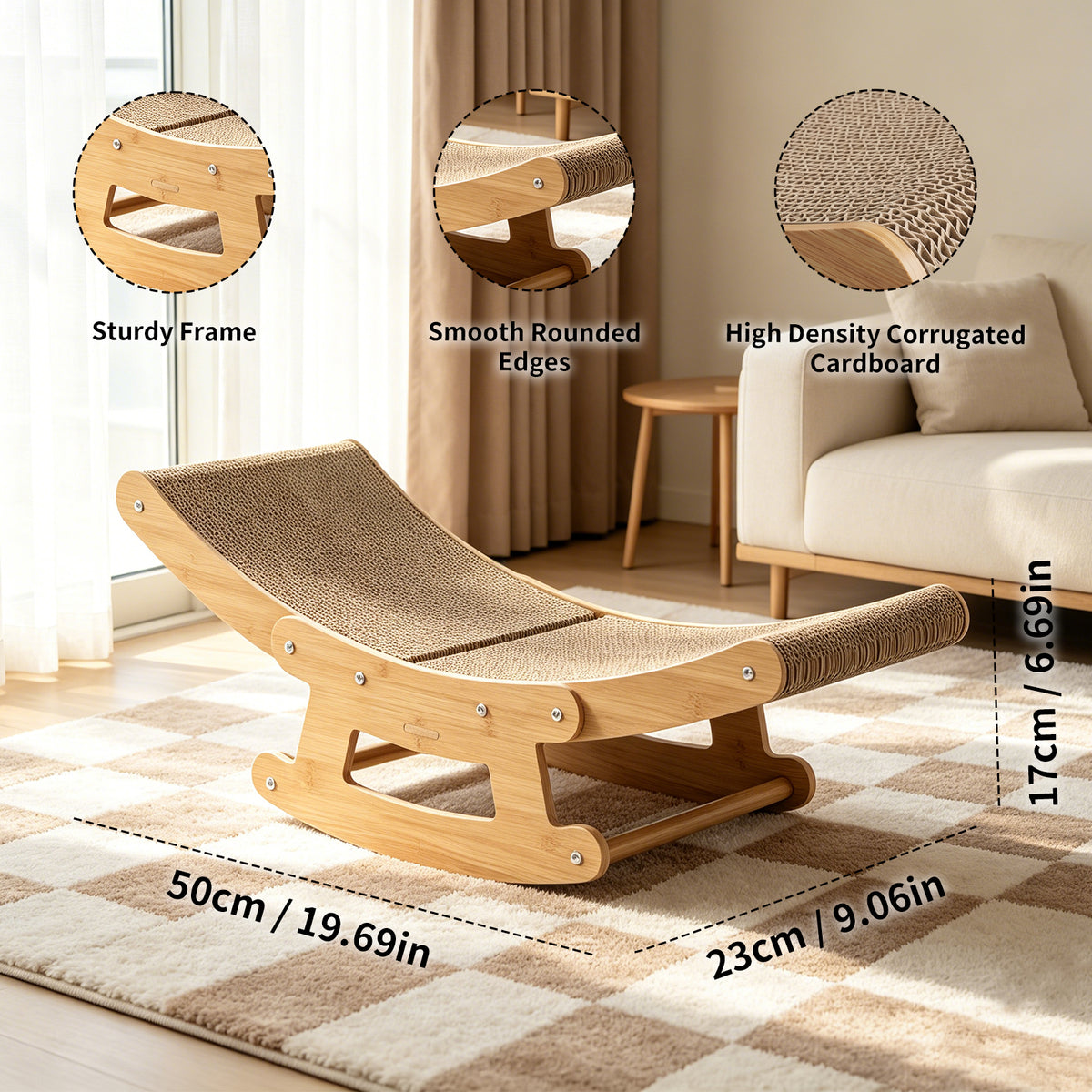 2-in-1 Rocking Cat Scratcher Lounge