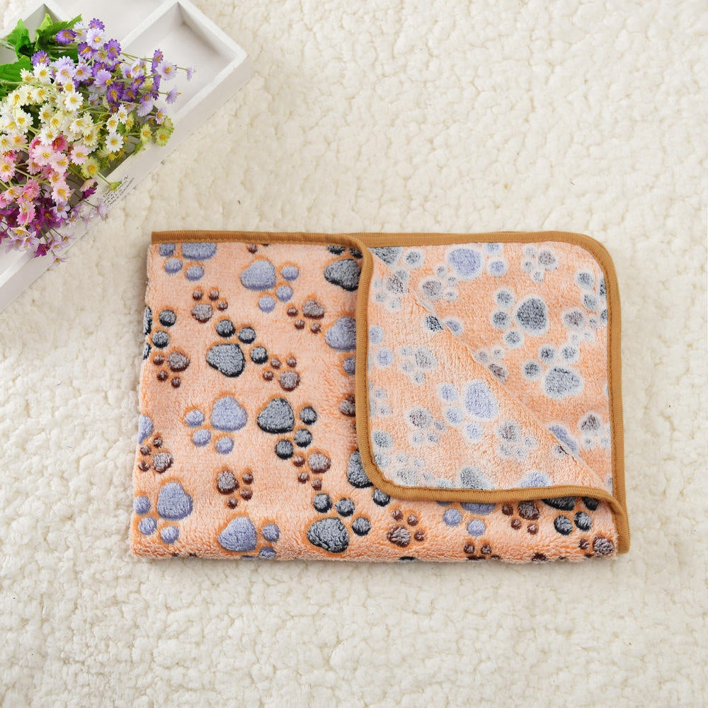 Plush Paw-Print Pet Blankets, 3-Pack