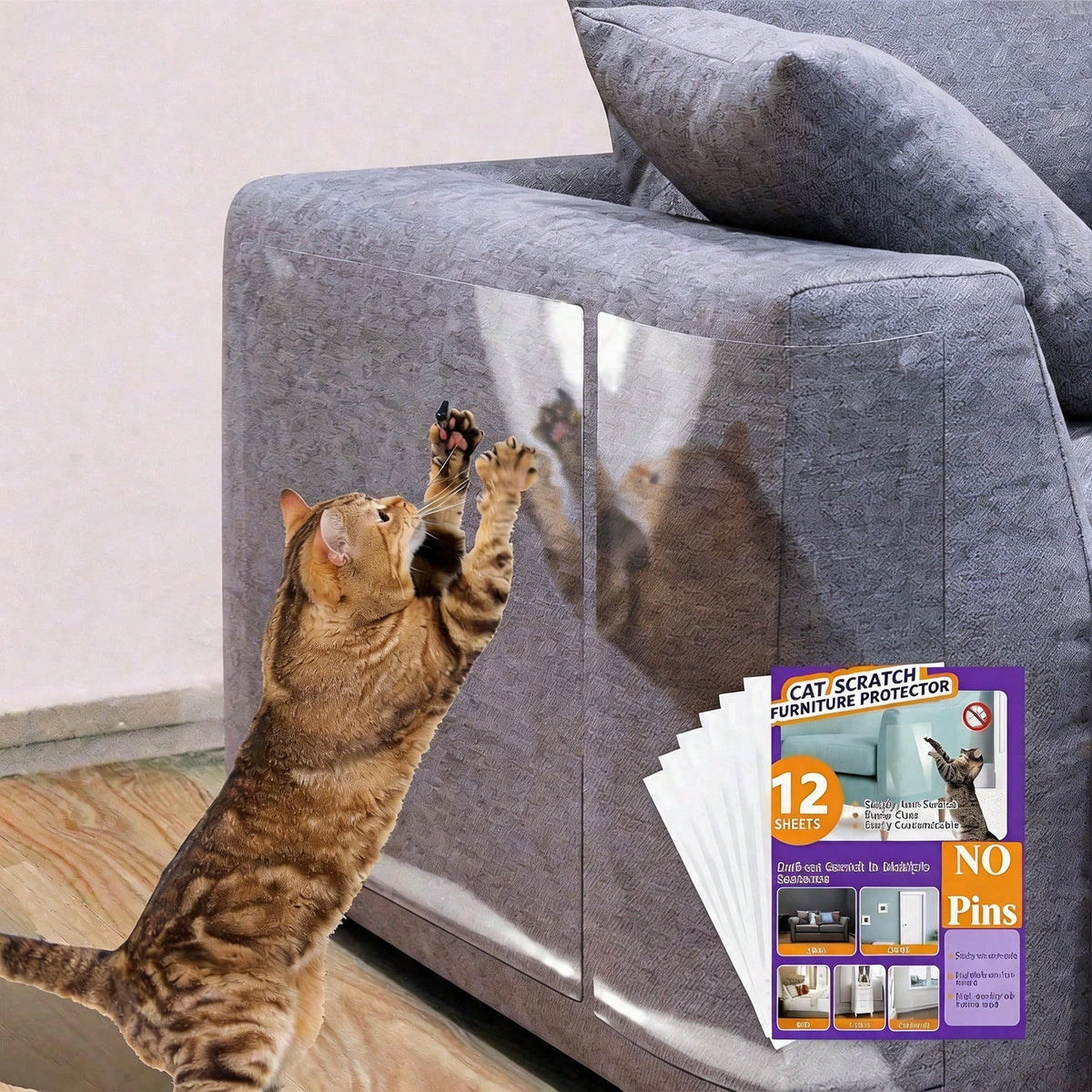 Cat Scratch Furniture Protectors, 12-Pack